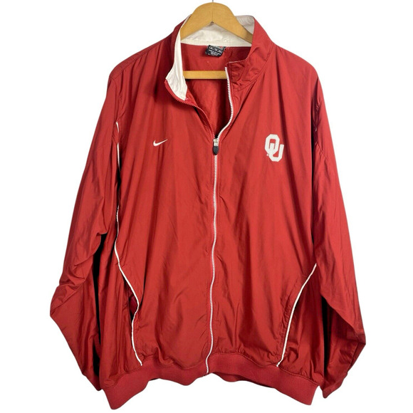 OU Windbreaker Jacket Size XL Mens Vintage Team Nike Oklahoma Sooners Full Zip